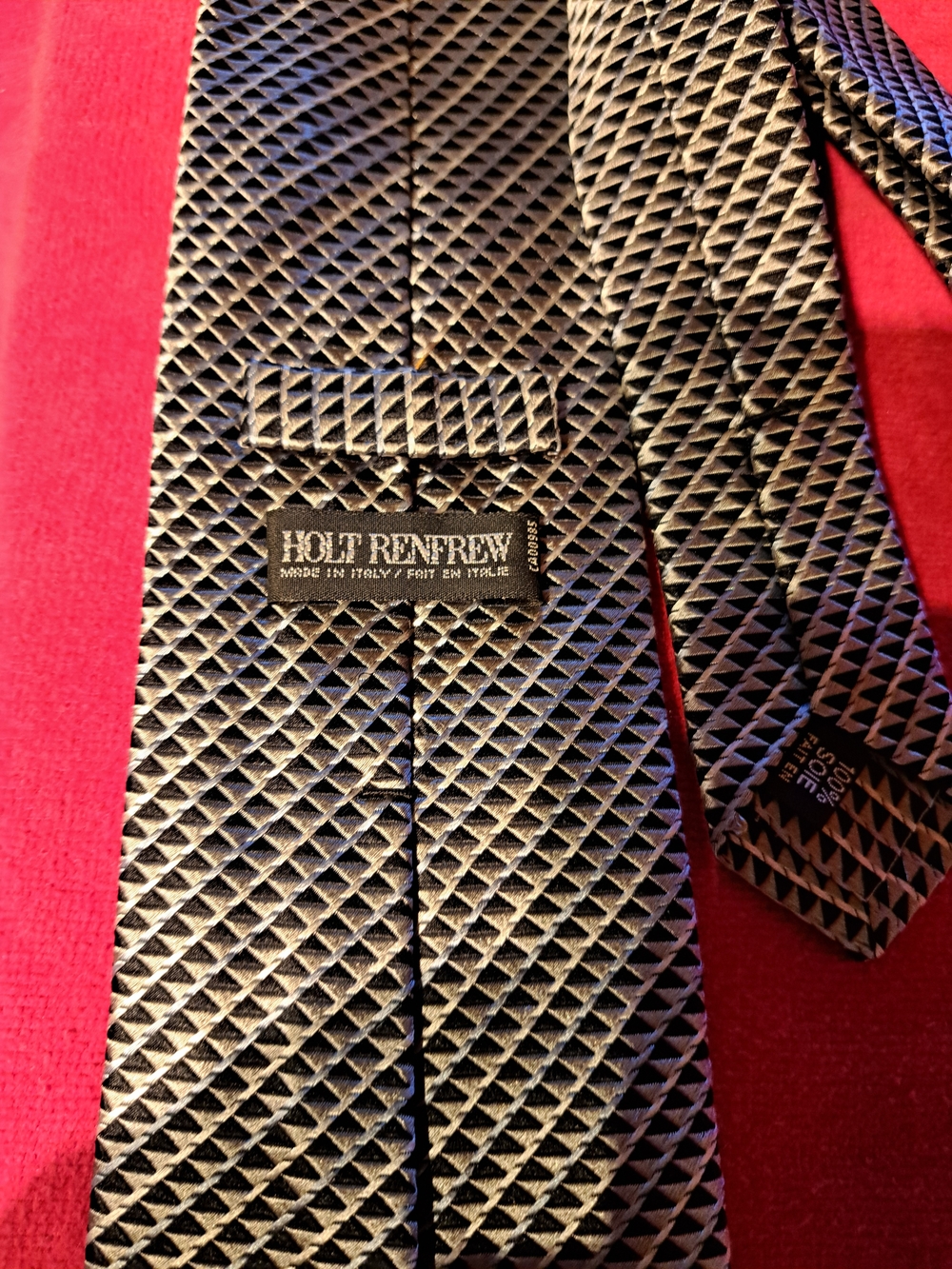 Holt Renfrew Black Geometric Men's Dress Tie